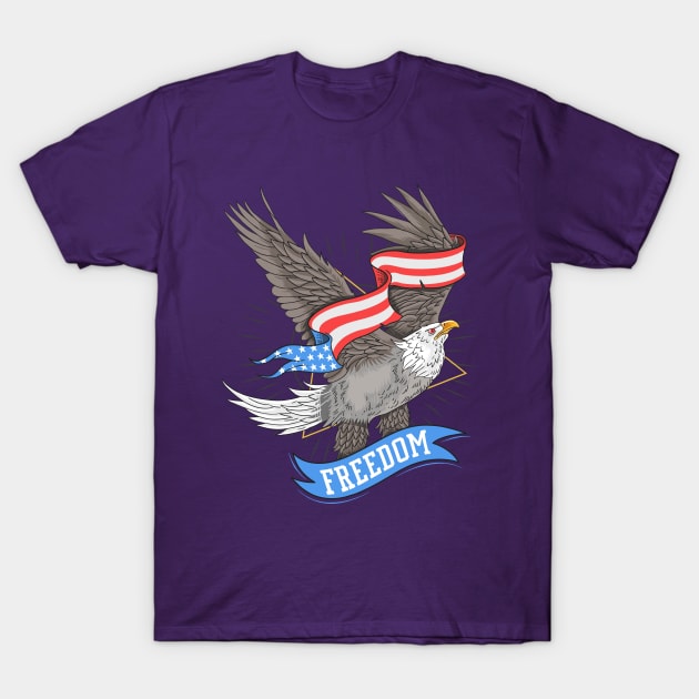 Usa Eagle Freedom T-Shirt by Mako Design 